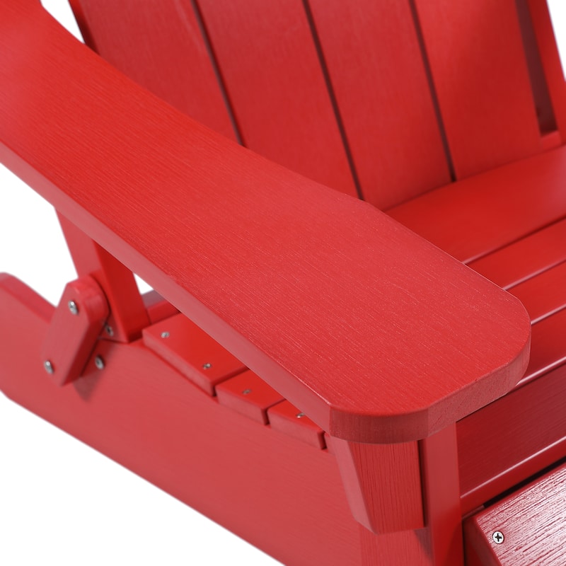 Hurley Folding Poly Adirondack Chair with Pull-out Ottoman (Set of 2)