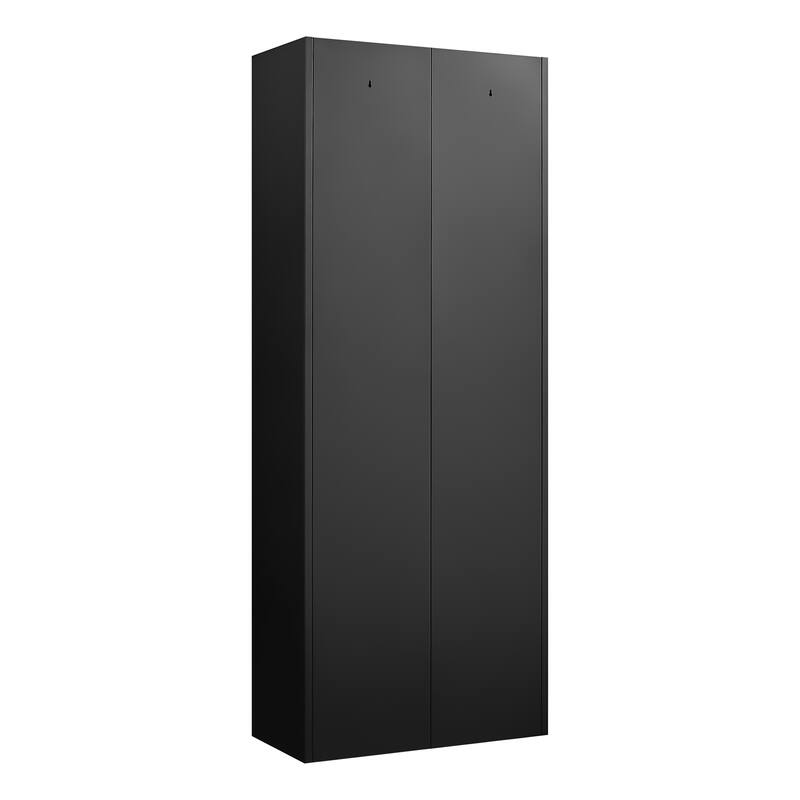 2 Doors Metal Storage Cabinet Kitchen Pantry Cabinet With Adjustable Shelves Tall Steel Cabinet Locker