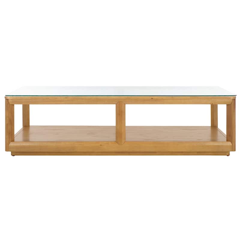 SAFAVIEH Couture Benecarlo Glass Top Coff Table - 55Wx28Dx15H