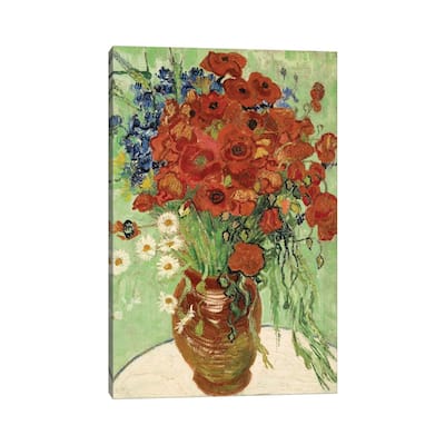 iCanvas "Vase with Daisies and Poppies" by Vincent van Gogh Canvas Print