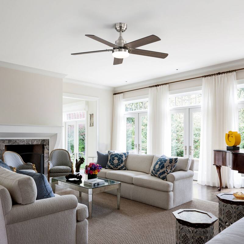 Sofucor 42 Inch Low Profile Ceiling Fan with Light and Remote Control,for Bedroom Living Room Kitchen Patio,Quiet DC Motor