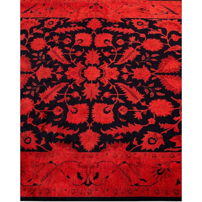 Overdyed, One-of-a-Kind Hand-Knotted Area Rug - Orange - 4' 1" x 6' 1"