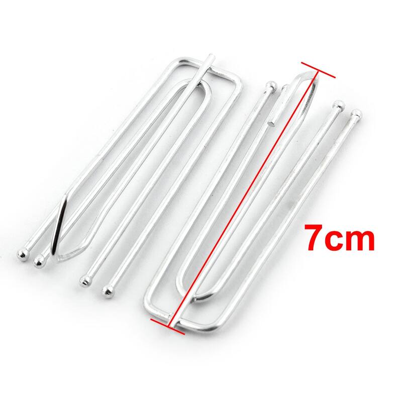 Bedroom Metal Window Drapes Curtain Hanging Hanger Hook Clip 7cm Length 20pcs - Silver Tone