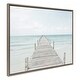 preview thumbnail 9 of 21, Kate and Laurel Sylvie Wooden Pier Framed Canvas by Amy Peterson 31.5x42 - Plastic - Grey
