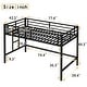 preview thumbnail 6 of 9, Kids Twin Size Metal Loft Bed with Ladder and Guardrails