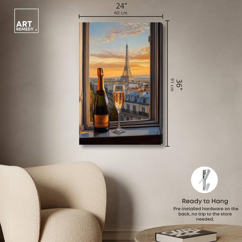 Classy Drink in Paris Canvas by Art Remedy, Gallery Wrapped