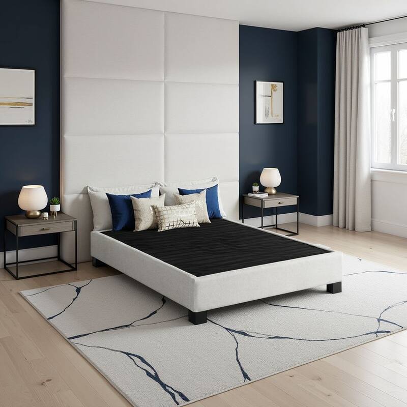 Bridgevine Home Modern Contempo Upholstered Bed Platform Base