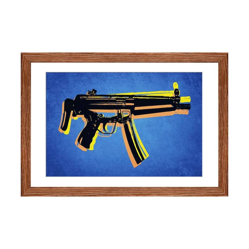 iCanvas "MP5 Sub Machine Gun" by Michael Tompsett - Walnut - 24x32x1