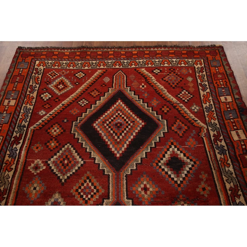 Hand Knotted Oriental 100% Wool Carpet Traditional Tribal Red Lori Area Rug - 8' 11'' X 5' 3''