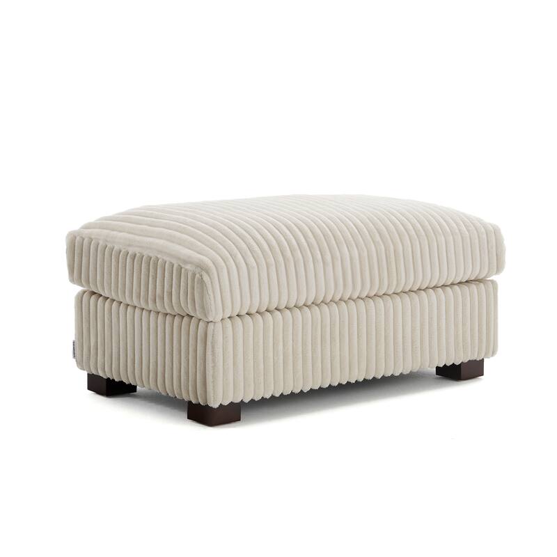 40" W Oversized Rectangle Plush Corduroy Ottoman