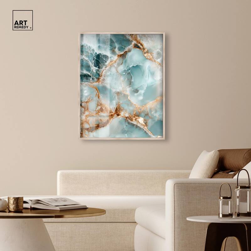 Teal Marble Majesty Shadowbox by Art Remedy