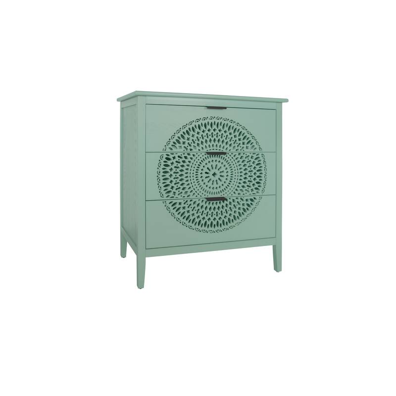3-Drawer Storage Cabinet with Pine Legs & Metal Handles for Entryway or Bedroom Organization