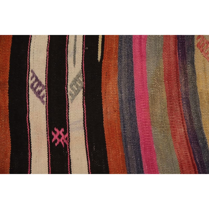Hand Woven Oriental 100% Wool Carpet Southwestern Tribal Multi-Colored Kilim Area Rug - 8' 8'' X 5' 3''