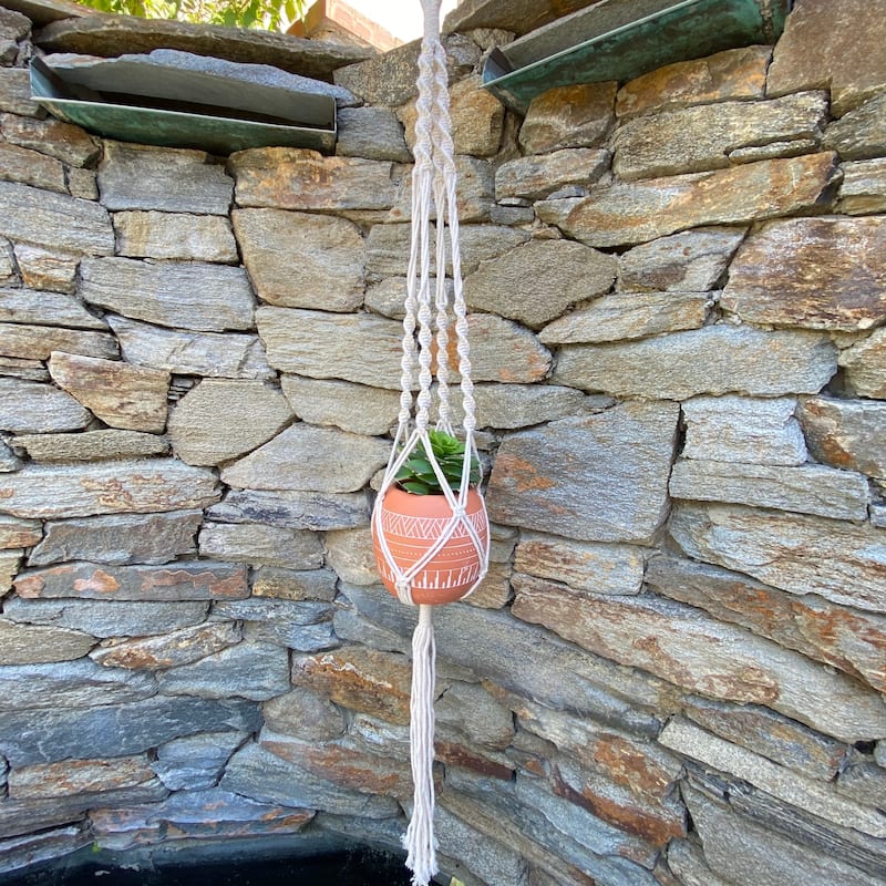 41" H hanging macrame planter hanger