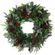 preview thumbnail 1 of 6, 30 in. Lighted Christmas Wreath - Christmas Woods - 30 Inch