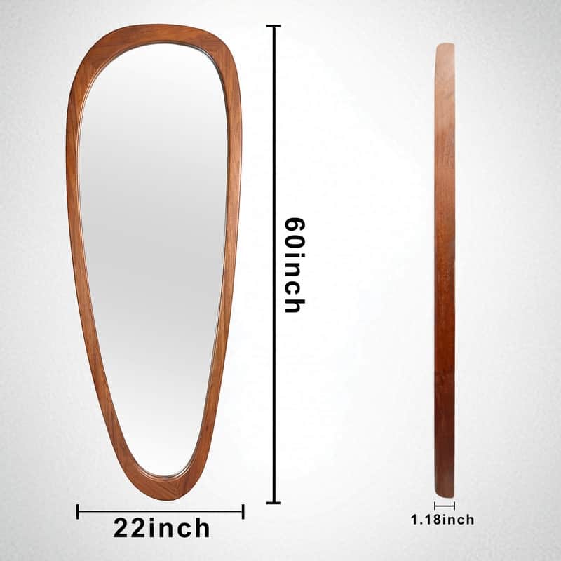 Irregular Mirror Asymmetrical Wood Wall Mirror