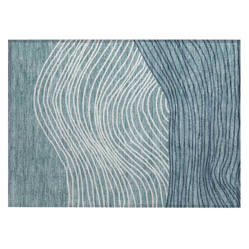 Machine Washable Indoor/ Outdoor Modern Arches Chantille Rug