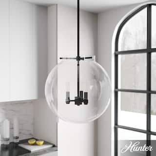 Hunter Sacha 3-Light Globe Pendant - Kitchen Island, Dining Room, Entry - Contemporary, Transitional