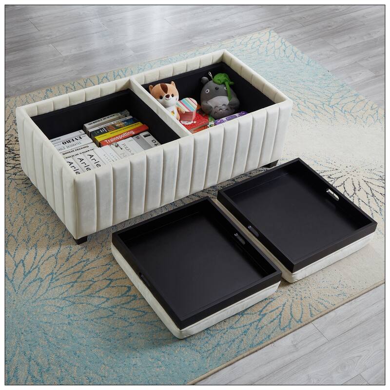 45 inch Wide Square CubeStorage Ottoman Bench