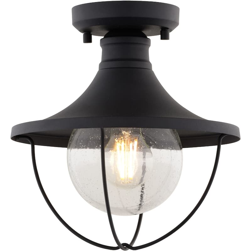 Vaxcel Lighting T0780 Dunlap 10" Wide Semi-Flush Globe Outdoor Ceiling - Textured Black