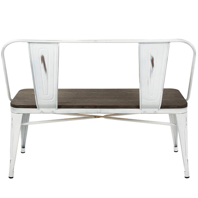 42" Espresso Bamboo Seat with White Stand Bench