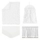 preview thumbnail 2 of 4, White Floral Vintage Lace Girl 4pc Nursery Crib Bedding Set - Solid Velvet Luxurious Elegant Princess Boho Shabby Chic Luxury