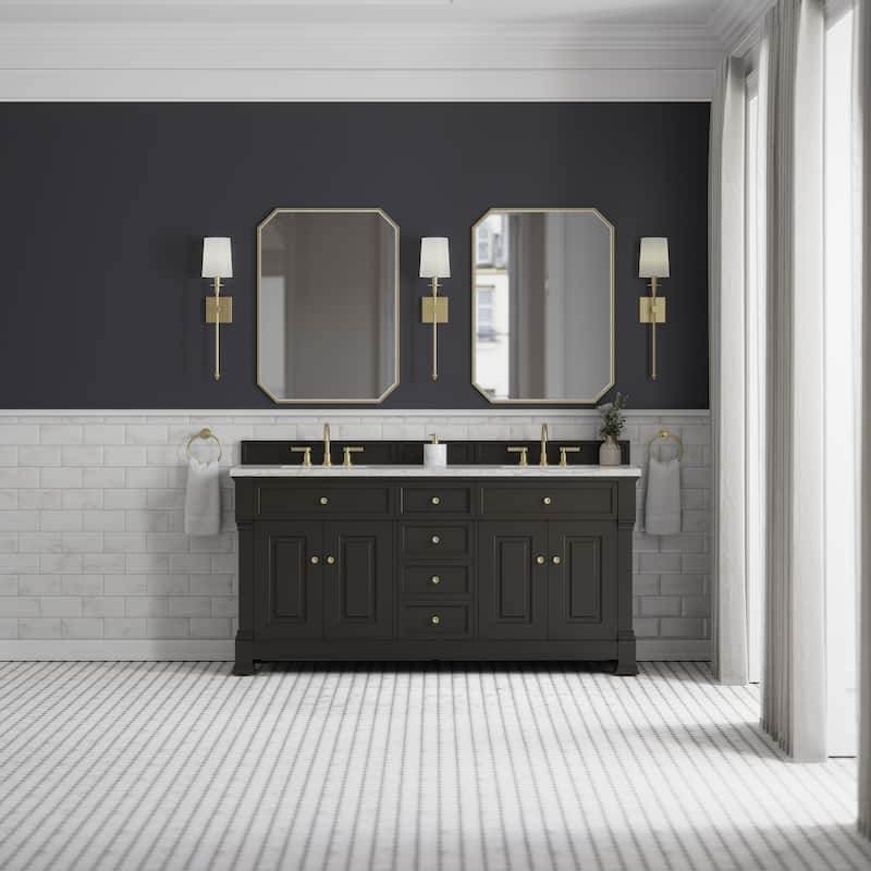 Brookfield 72" Double Vanity, Black Onyx w/FreePower Wireless Charger
