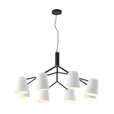 Black Metal Chandelier With Aluminum Shades