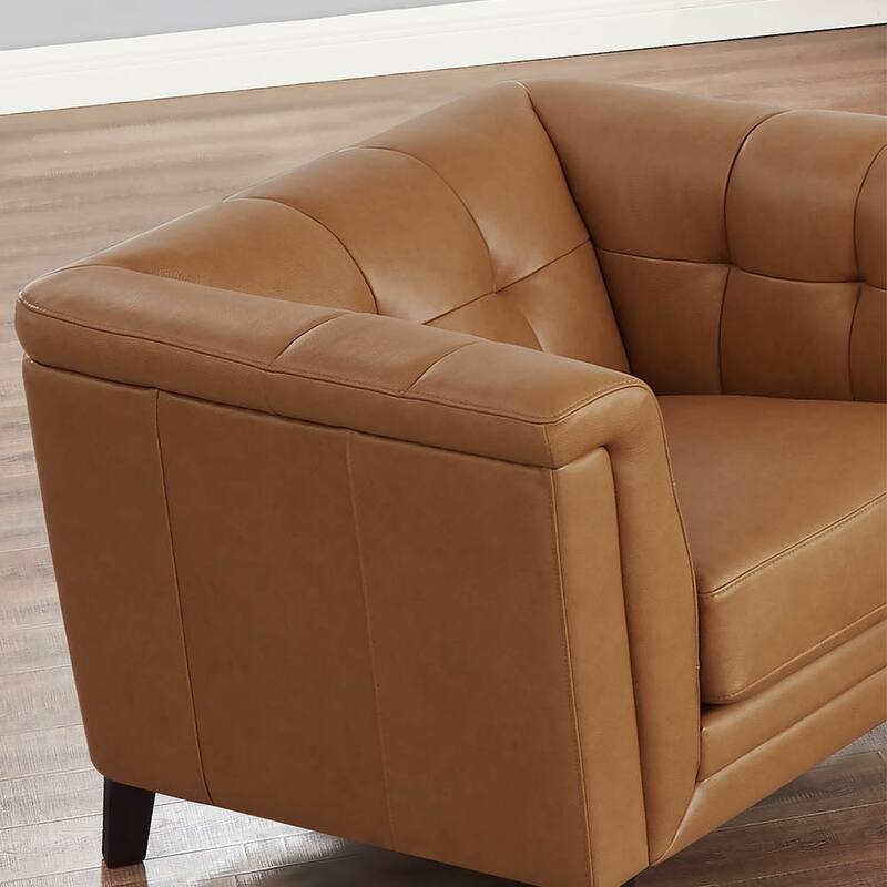 Hydeline Arvo Top Grain Leather Chair with Feather, Memory Foam and Springs