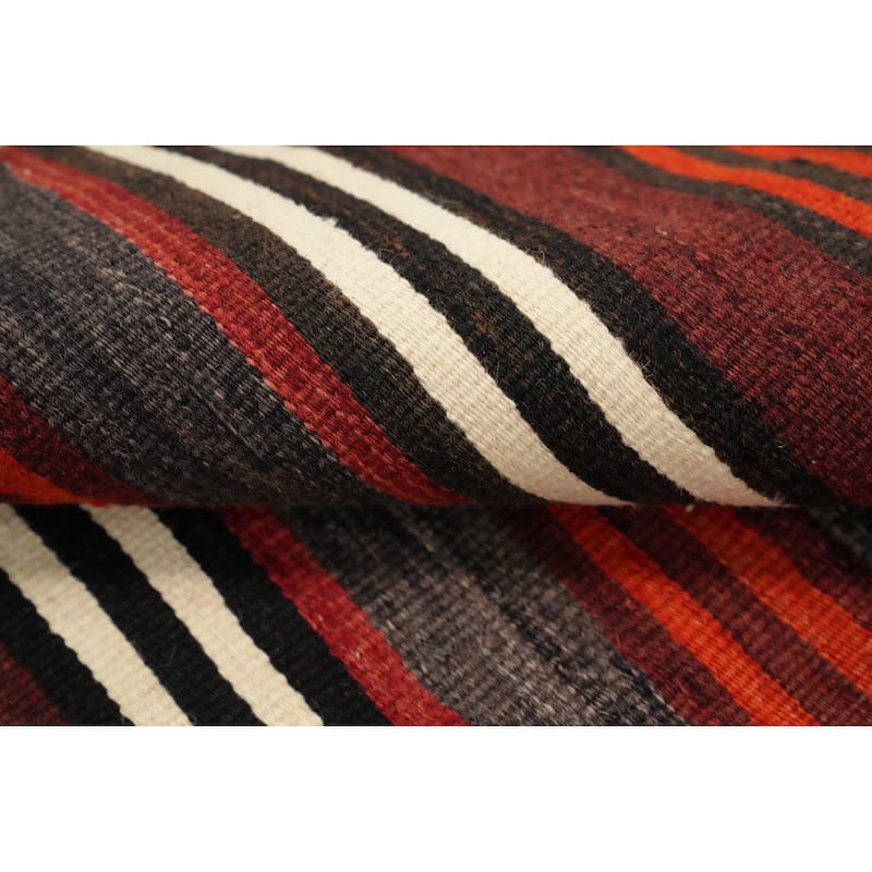 Hand Woven Oriental 100% Wool Carpet Southwestern Geometric Multi-Colored Kilim Area Rug - 8' 1'' X 4' 11''