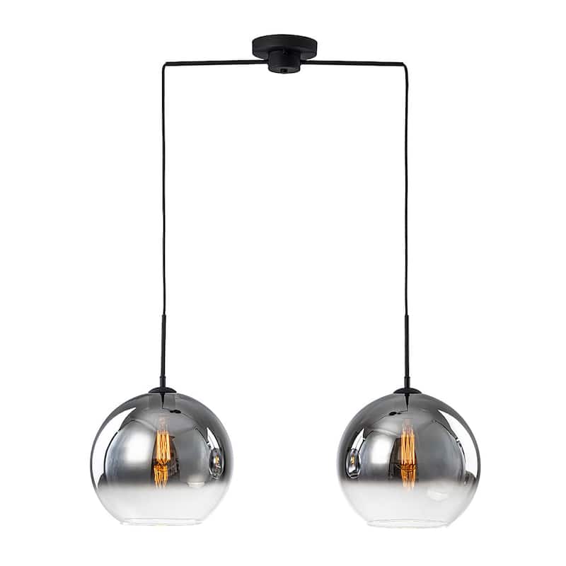 Minimalist Modern 2-Light Hand-blown Gradient Mirror Glass Pendant - 32.3 in