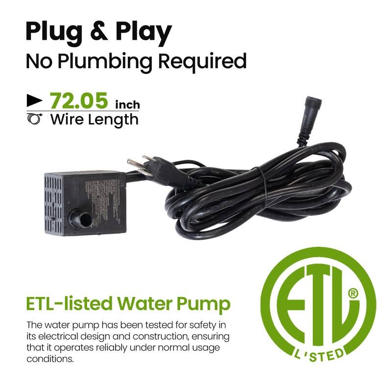 3 Tier Stone Look Lighted Water Fountain Modern Stacked Patio Decor