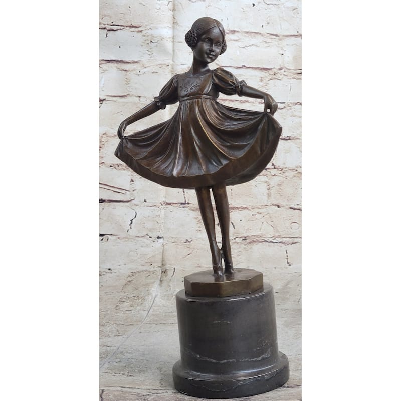 Signed Preiss Young Ballerina Bookend Book End Bronze Sculpture Statue Figurine