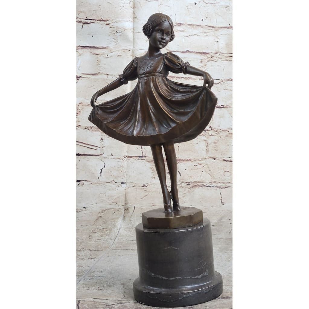 Signed Preiss Young Ballerina Bookend Book End Bronze Sculpture Statue Figurine