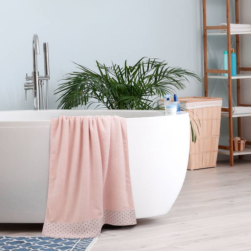 Bath Towel Set 27"x54" Cotton Soft 600 GSM Absorbent - 27 x 54 inch - Misty Rose-2