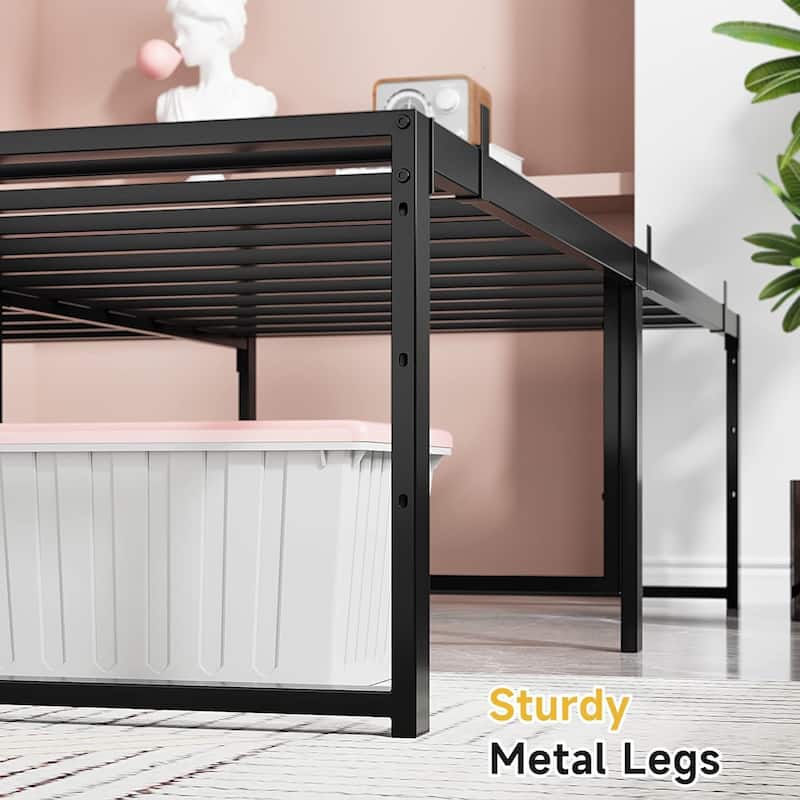 14 inch Tall Heavy Duty Metal Full Bed Mattress Frame