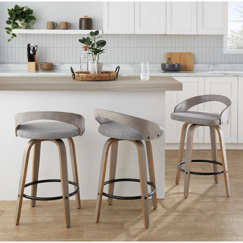 Carson Carrington Stavanger 26" Fixed-Height Counter Stool with Bent Wood Legs & Round Footrest (Set of 2)