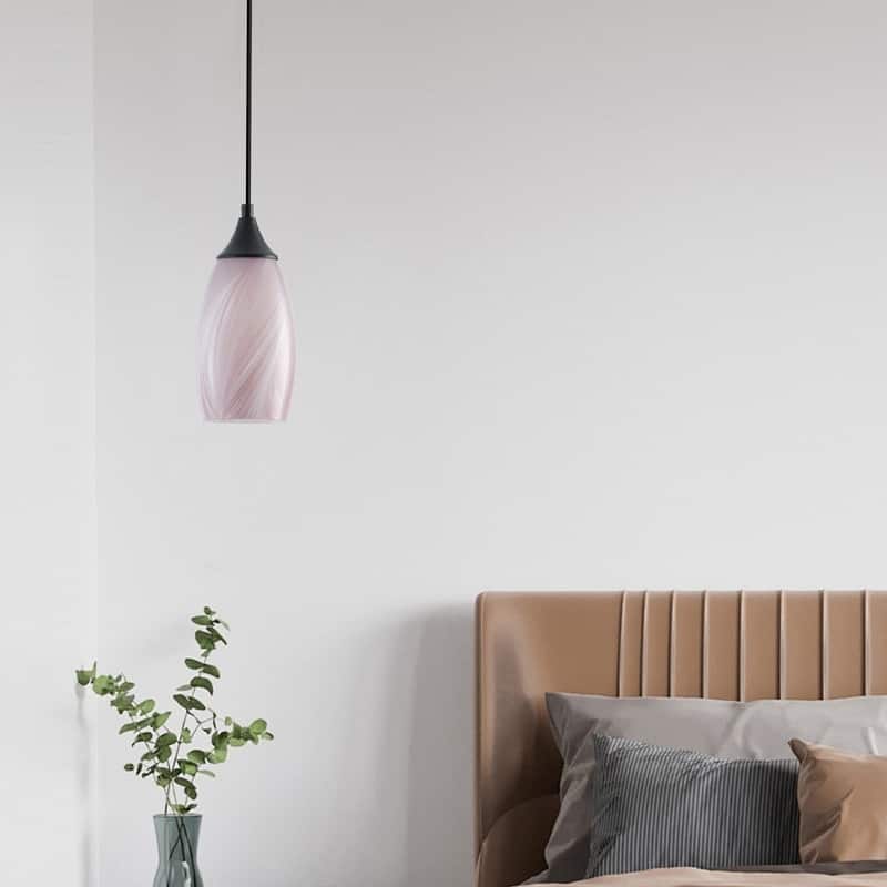 Black Metal and Glass Pendant Light for Kitchen Island Dining Room