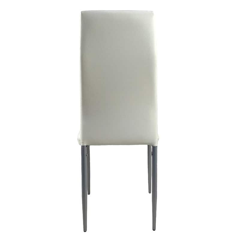 PVC Leather Comfortable Dining Chairs White (Set of 4)