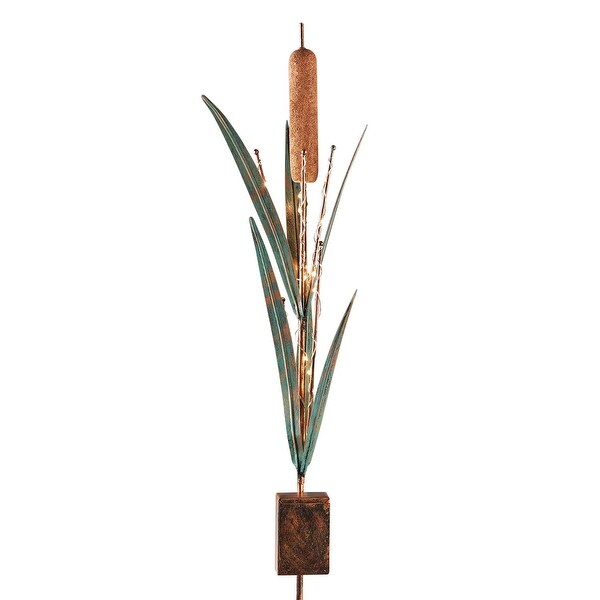 Grasslands Road LED-Lighted Cattail Garden Stake - Outdoor Garden Lighting, 43" Tall - 43 in.