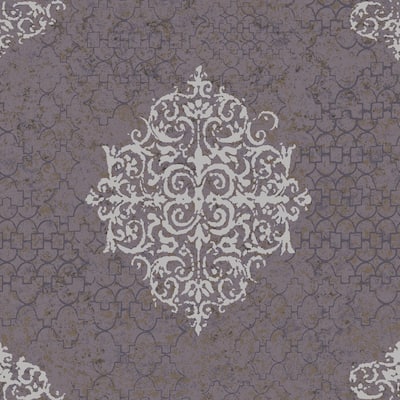 Galerie Wallcoverings Lustre Collection Embossed Damask Non-woven Metallic Wallpaper Roll