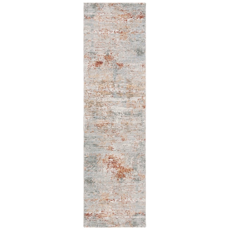 SAFAVIEH Adrianna Fatushe Modern Abstract Rug - 2'2" x 8' Runner - Blue/Rust