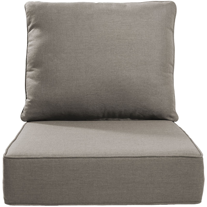22" W x 24" D x 6" T Water & Fade Resistant Outdoor Lounge Chair Replacement Cushion Set - 1 Set - Gray