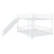 preview thumbnail 10 of 36, Full over Full Size Metal Bunk Bed with Slide and Guardrails, White