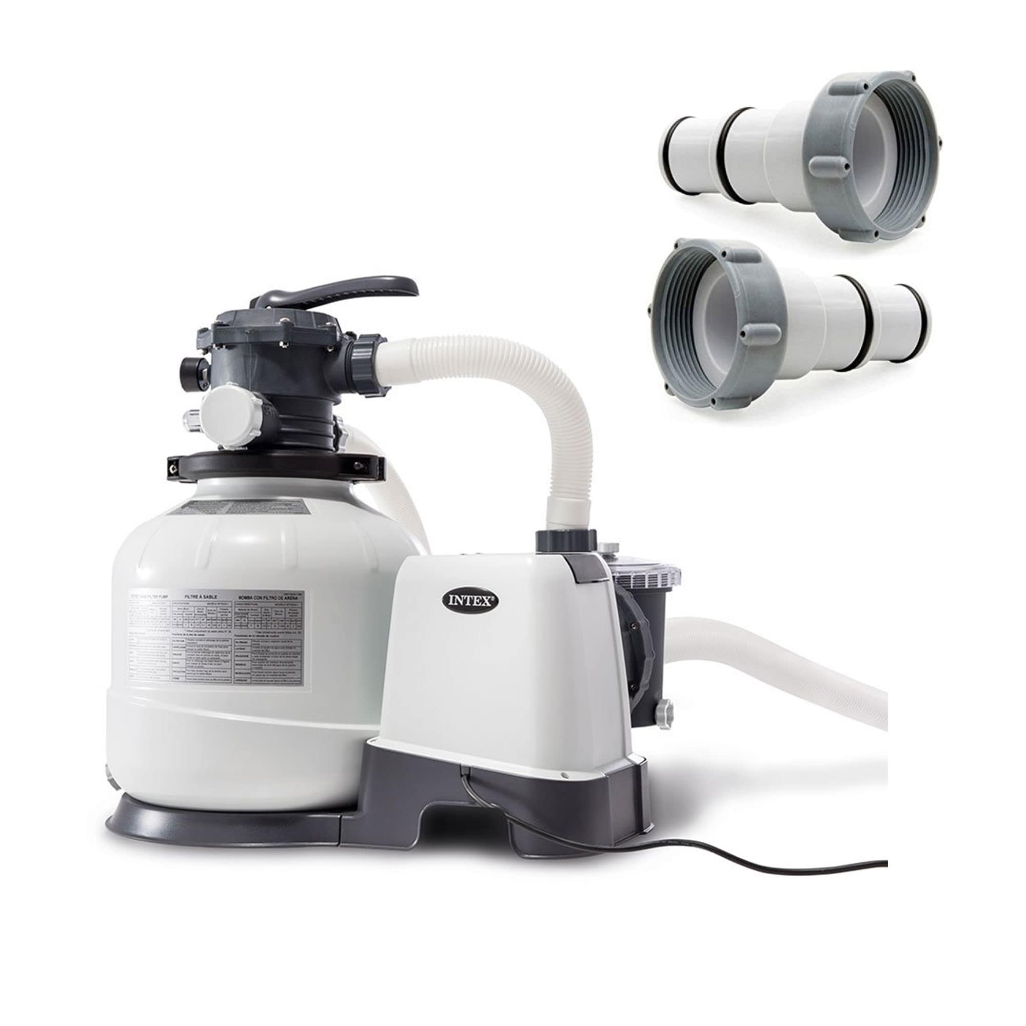 Intex 2800 GPH Above Ground Pool Sand Filter Pump w/Threaded Hose Adapter (Pair) - 45.84