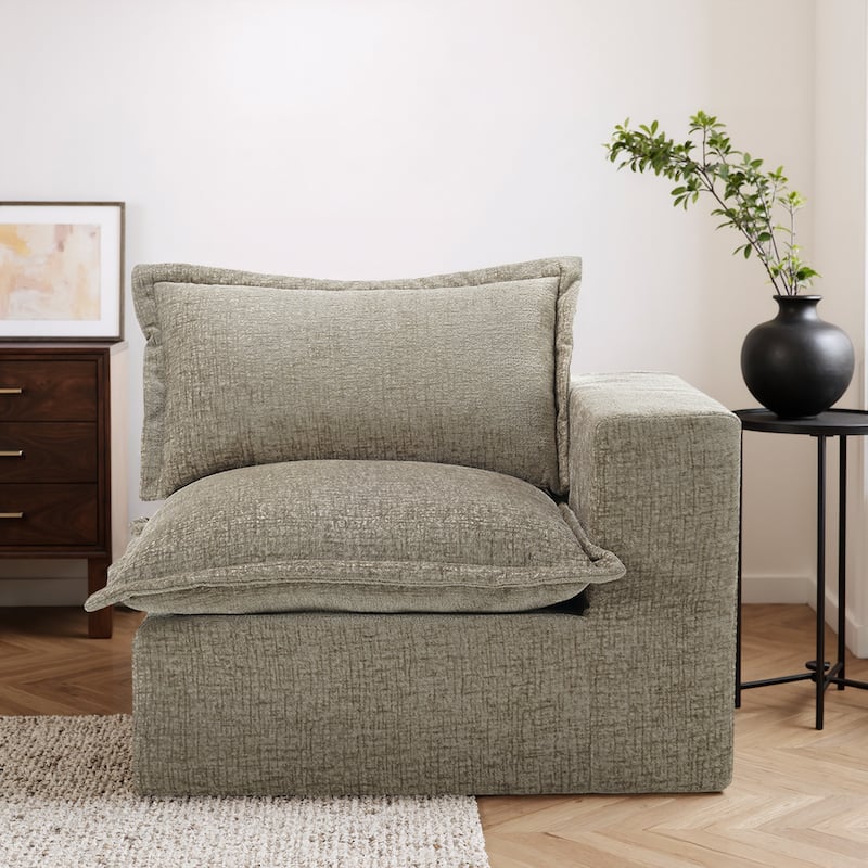 42"W Chenille Upholstered No Assembly Corner Chair