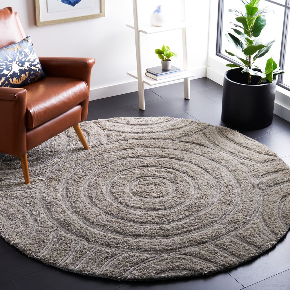 SAFAVIEH Handmade South Beach Daisha Shag Solid Polyester Rug