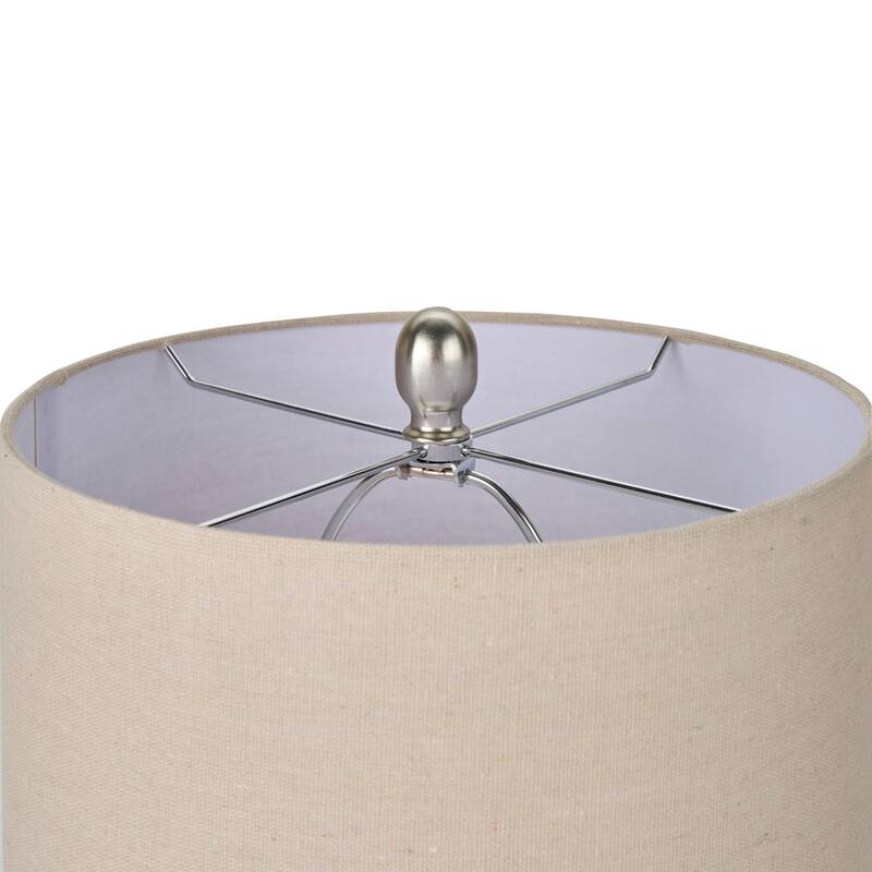 Nourison 22" Minimalist Ceramic Table Lamp with Linen Drum Shade