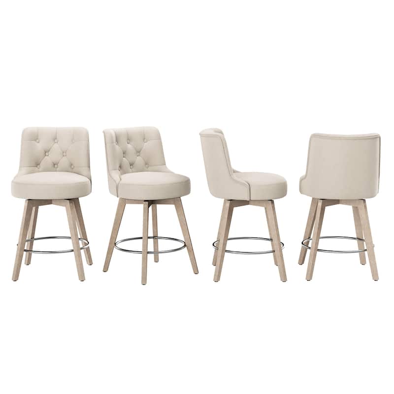 LUE BONA 26" Counter Height Bar Stools Swivel Bar stool with Backs - 26" H