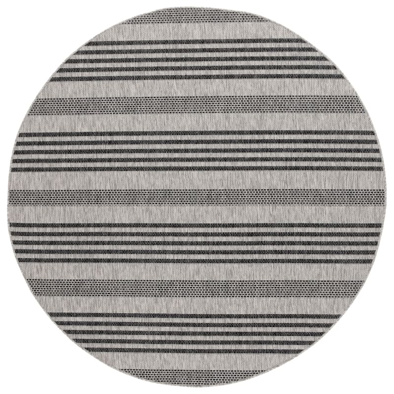 SAFAVIEH Beach House Gritta Transitional Rug - 6'7" Round - Grey/Charcoal